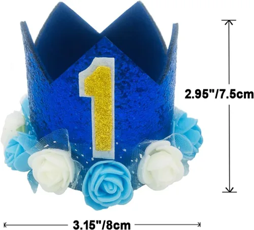 Miniatura 2 de Sombrero de cumpleaños para perro, corona ajustable reutilizable para perros, gatos, cachorros, gatitos, fiesta de cumpleaños con números