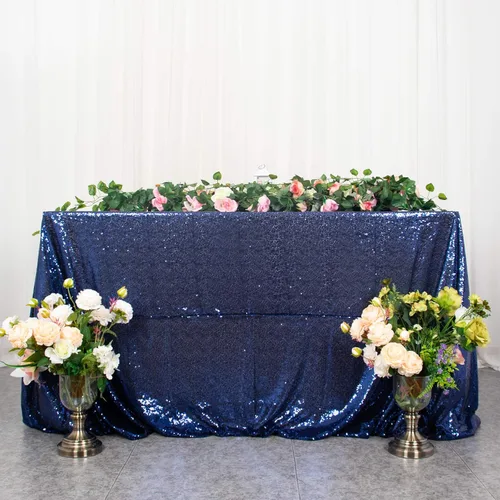 Miniatura 8 de ShinyBeauty - Mantel rectangular de lentejuelas (60” x 102”), diseño de bodas y fiestas de Navidad