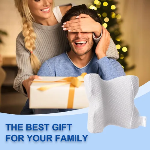 Miniatura 7 de ALEVMOOM Almohada de brazo para dormir para pareja, espuma viscoelástica, para viajes, en forma de arco, almohada en forma de U, que proporciona