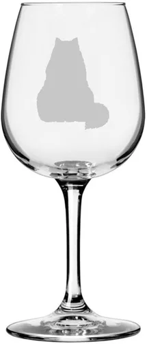 Miniatura 92 de Copa de vino de 12.75 onzas con temática de gato abisinio grabada para todo uso