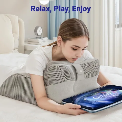 Miniatura 8 de Almohada de lectura de cuña de espuma viscoelástica para cama, almohada ergonómica para adultos con reposacabezas ajustable, almohada de cama