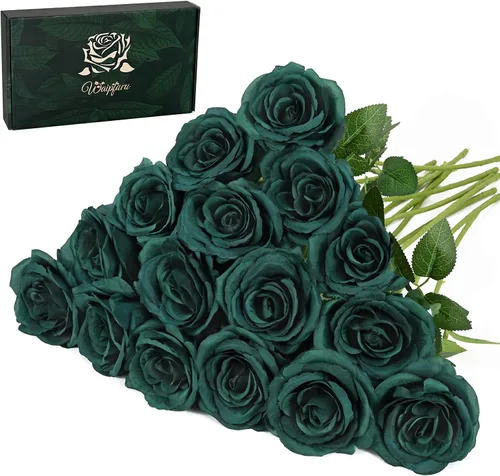 Miniatura 18 de Waipfaru 20 rosas blancas falsas de aliento de bebé, flores artificiales a granel, rosa blanca de seda con tallos largos para ramo de boda, jarrón
