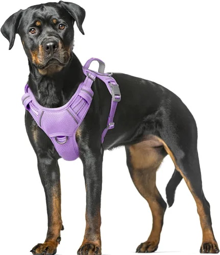 Miniatura 18 de BARKBAY Arnés para Perro Sin Tirones Talla Grande Arnés Reflectante para Perro con Clip Frontal y Asa de Control Fácil para Caminar Entrenar Correr