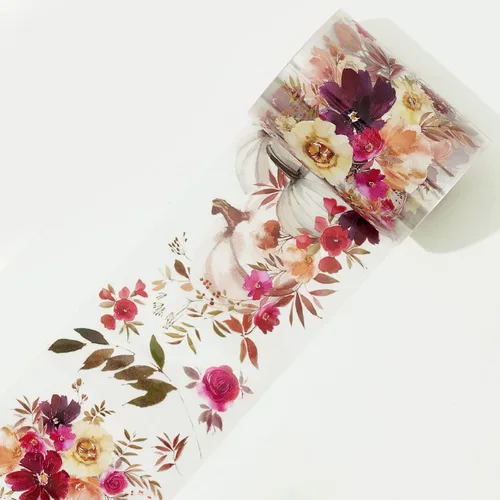 Miniatura 17 de WT Pretty Florals - Cinta ancha de PET, rollo individual, diseños originales, cinta decorativa floral, cinta transparente para manualidades para WT