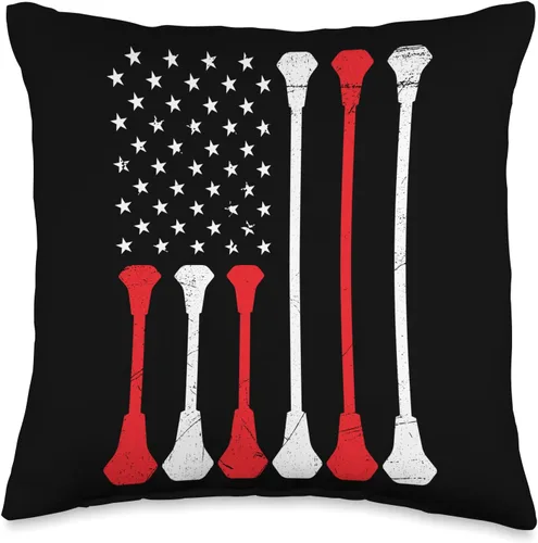 Baton Twirling Gymnastics Baton Twirler Cojín giratorio con diseño de la bandera de Estados Unidos, gimnasta Majorettes, 16 x 16 pulgadas, multicolor