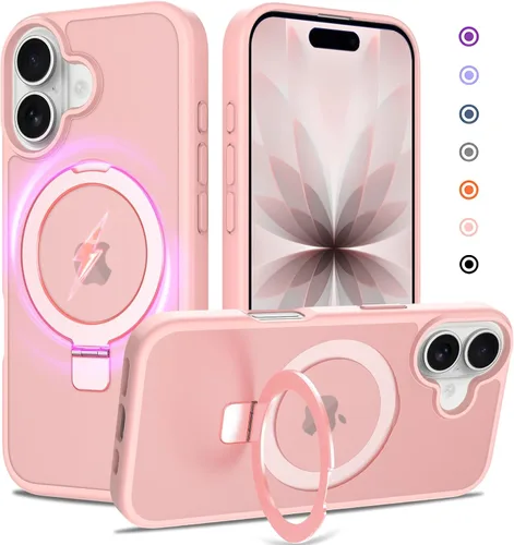 Miniatura 51 de Funda con soporte ultra magnético para iPhone 17 Pro Max [protección militar contra caídas] [compatible con MagSafe] a prueba de golpes, translúcida