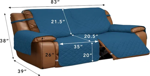 Miniatura 3 de Easy-Going - Funda reclinable de gran tamaño para sillón doble, funda de sofá reversible para sillón reclinable doble, funda de sofá dividida