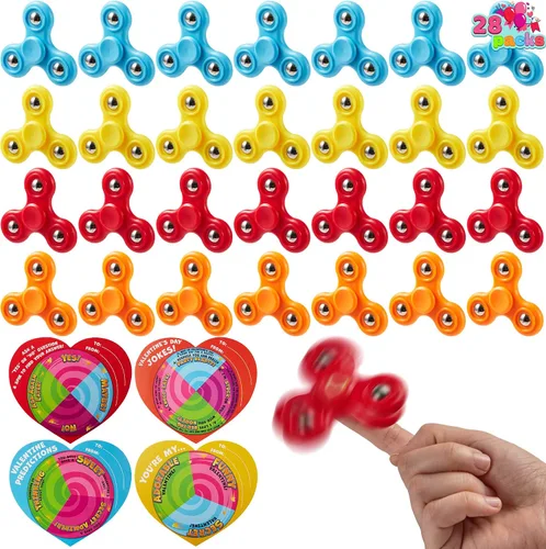 Miniatura 9 de JOYIN 28 unidades de juguete antiestrés con tarjetas de regalo, juguete de dedo con spinner para niños, juguete de favor de fiesta para intercambio