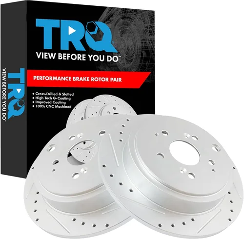 Miniatura 129 de TRQ Juego de rotores de freno de rendimiento trasero con revestimiento G premium compatible con Mazda 6 2014-2021