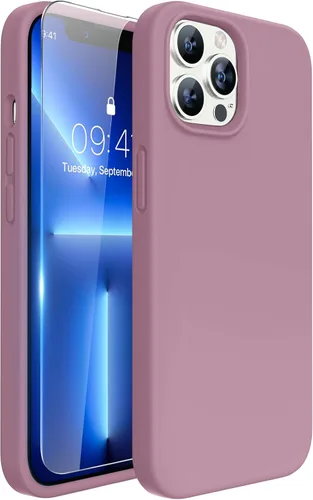 Miniatura 105 de Miracase Funda diseñada para iPhone 13, con protector de pantalla de vidrio templado, forro de microfibra suave antiarañazos, funda de goma