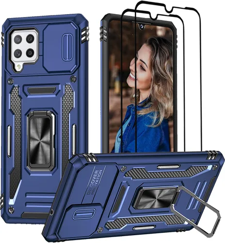 Miniatura 17 de Jeylly Funda para Samsung Galaxy A42 5G con protector de pantalla de vidrio templado, resistente a los golpes, a prueba de caídas, duradera