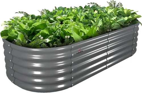 Miniatura 23 de A ANLEOLIFE Paquete de 2 camas de jardín elevadas galvanizadas de 3 pies x 24 pulgadas de alto para exteriores, jardinera redonda de metal
