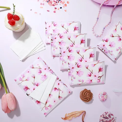 Miniatura 4 de Geyee Paquete de 50 servilletas de papel facial de viaje, pañuelos desechables de bolsillo para invitados de boda, viajes, bolsa escolar
