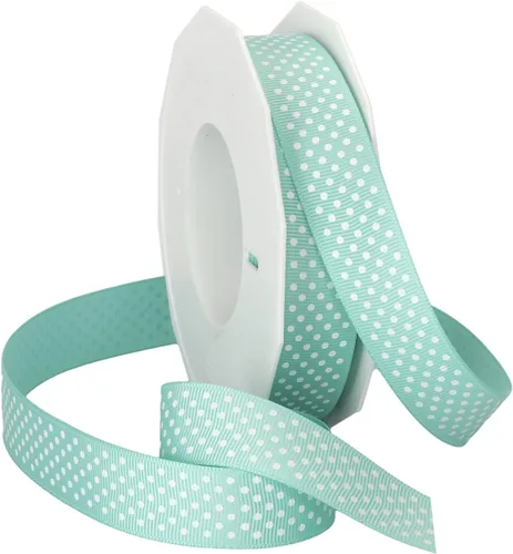 Miniatura 22 de Morex Ribbon Swiss Dot - Cinta de grogrén de poliéster, carrete de 3/8 pulgadas por 20 yardas, aguamarina