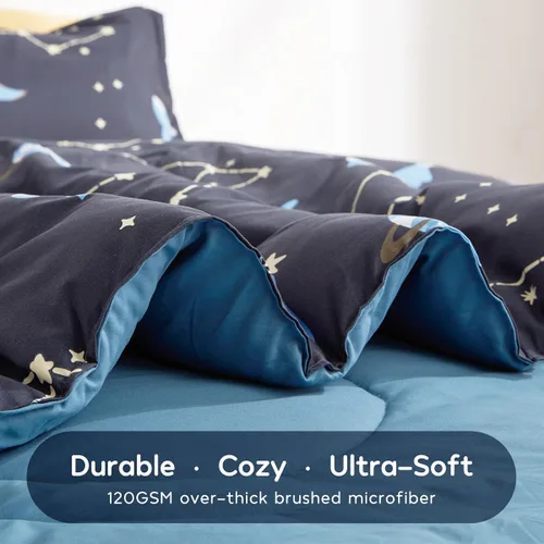 Miniatura 3 de SLEEP ZONE Juego de edredón para niños, tamaño individual, súper lindo, suave, para niños, cama en una bolsa, 5 piezas con edredón, sábana, funda