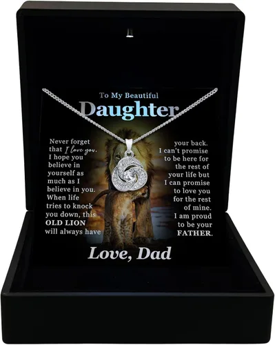 Miniatura 3 de TRYNDI Collar con texto en inglés "To My Beautiful Daughter", regalo del día de San Valentín para hija, para mi hija de papá, regalos para la mejor