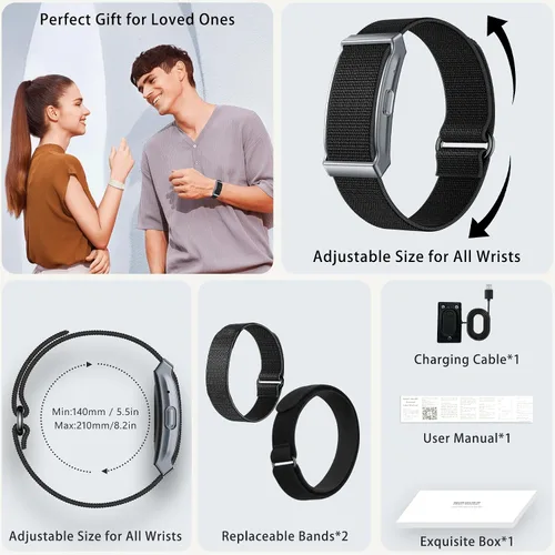 Miniatura 9 de Pulsera de salud, seguimiento inteligente de fitness para hombres y mujeres, monitor de sueño 24 horas, monitor de estrés y presión arterial