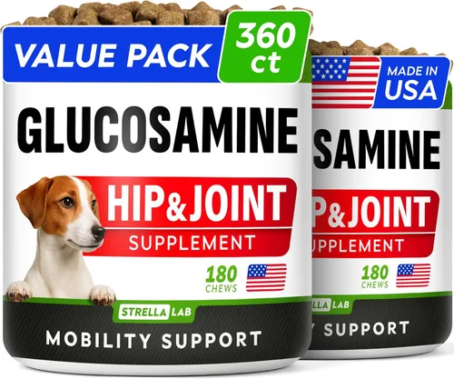Miniatura 15 de STRELLALAB Glucosamina líquida para perros con colágeno (16 oz) – Suplemento totalmente natural para cadera y articulaciones, glucosamina
