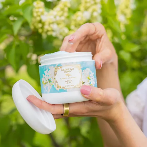 Miniatura 3 de Camille Beckman Crema de terapia de manos de glicerina, lila blanca, 8 onzas