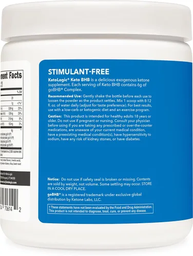 Miniatura 3 de Ketologic Keto BHB (sabor fresa y kiwi) 30 porciones - Suplemento de cetona exógena con goBHB, sales de beta-hidroxibutirato