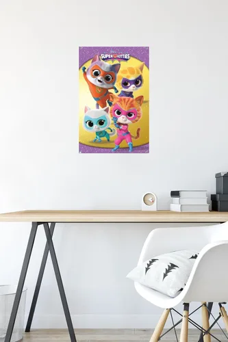 Miniatura 6 de Trends International Disney Junior Super Kitties - Póster de pared de grupo, 14.72 x 22.37 pulgadas, paquete de póster premium y alfiler