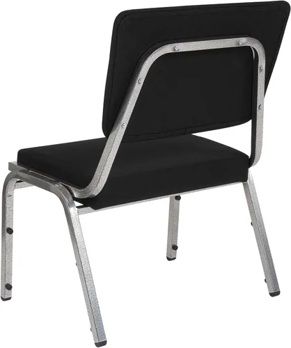 Miniatura 4 de Flash Furniture HERCULES Series Silla de recepción médica bariátrica de tela antimicrobiana negra de 1000 libras con respaldo de 3/4 paneles