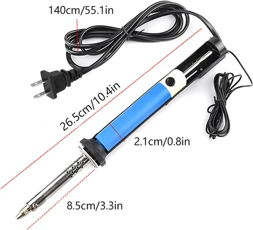 Miniatura 8 de Aramox 30W 2 en 1 Soldador eléctrico y bomba de desoldadura, herramienta de reparación de aleación de aluminio con protección a tierra