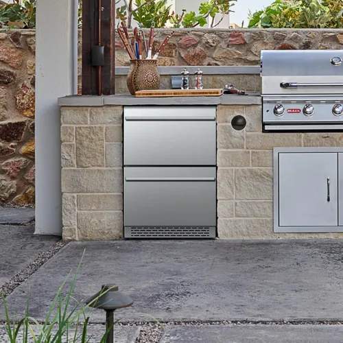 Miniatura 9 de Refrigerador de cajones para exteriores de 24 pulgadas, con puerta de acero inoxidable, para debajo del mostrador, refrigerador independiente