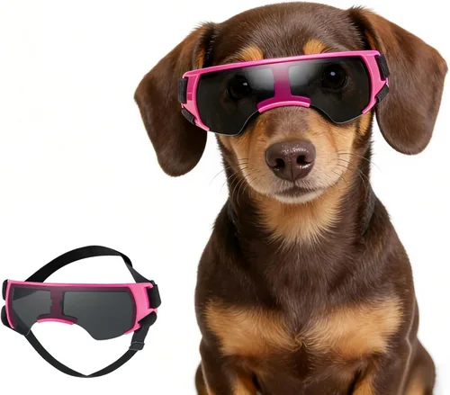 Miniatura 7 de ENJOYING Lentes de sol para perros de razas pequeñas, antirayos UV para perros pequeños, resistentes al viento, protección de ojos de perro