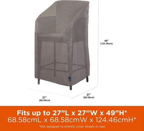 Miniatura 2 de Modern Leisure Garrison apilable/cubierta de silla de barra con respaldo alto, impermeable, 68.58cmde largo x 68.58cmde ancho x 124.46cmH