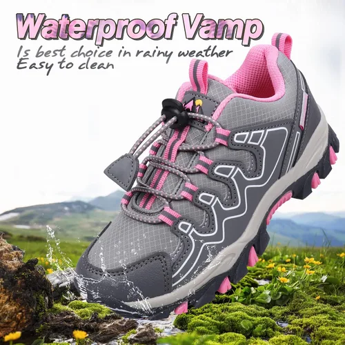 Miniatura 2 de UOVO Tenis para niños y niñas, para senderismo, correr, caminar al aire libre, tenis impermeables antideslizantes