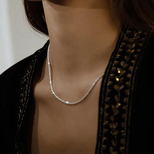 Miniatura 4 de Collar de oro para mujer, delicados collares en capas de 14 quilates, juego de joyería de moda, cadena de espiga dorada gruesa, impermeable