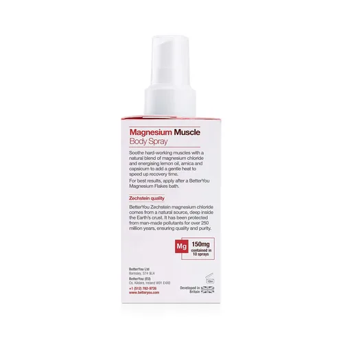 Miniatura 7 de BetterYou Spray corporal muscular de magnesio - Spray de alivio muscular - Aceite de magnesio, árnica y limón - Calor suave para la recuperación