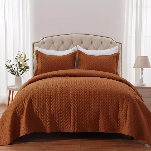 Miniatura 24 de SunStyle Home Colchas Tamaño Queen Verde Oliva, Cubrecamas Edredón Ligero, Juego de Ropa de Cama Tamaño Full Queen, Colcha Coverlet con Costuras 01