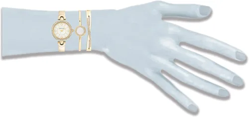 Miniatura 4 de Anne Klein Juego de reloj y pulsera de cristal para mujer
