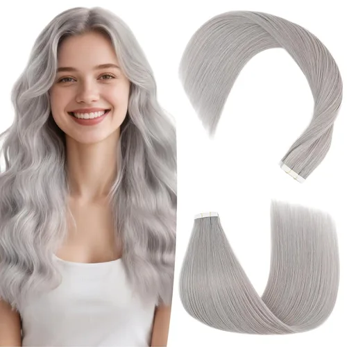 Miniatura 7 de Hairro Extensiones de cabello humano con cinta adhesiva, sin costuras, para mujeres, extensiones de cabello Remy con cinta adhesiva en extensiones
