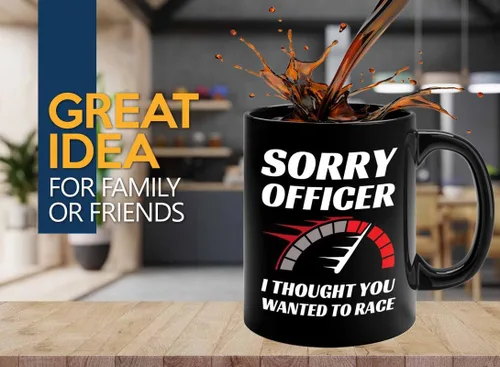 Taza de café Racer de 11 onzas, color negro, con texto en inglés "Wanted To Racer" - Fuel Speed Racer Car Guys Circuit Automotriz Racing Boy Regalos
