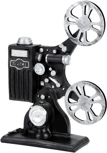 VICASKY Estatua de proyector, modelo de proyector de película de película vintage, escultura coleccionable, adorno de figura, accesorios de