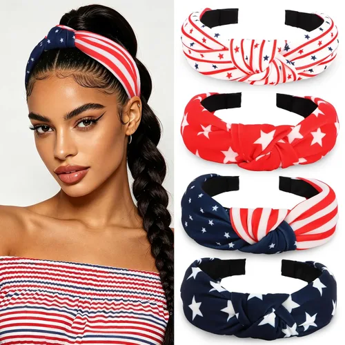 Miniatura 13 de YISSION Diademas anudadas para mujer, accesorios para el cabello con nudo superior ancho de cuero antideslizante en blanco y negro