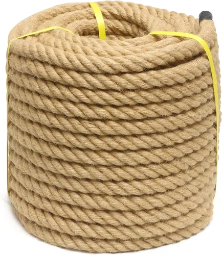 Miniatura 17 de Cuerda de yute de 1 pulgada y 25 pies, cuerda de yute resistente, cuerda de cáñamo natural, cuerda de cáñamo trenzada para manualidades, jardinería