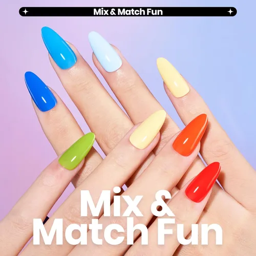 Miniatura 3 de Beetles - Juego de esmaltes de uñas de neón de secado rápido, juego de esmaltes de uñas arcoíris con purpurina, 12 colores, secado al aire regular