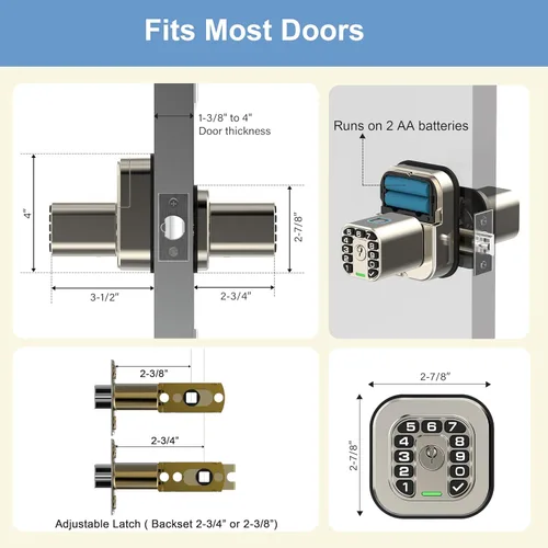 Miniatura 6 de Richelock IU53 - Cerradura de puerta con teclado y huella digital de doble cara, para todo tipo de clima, entrada biométrica totalmente impermeable