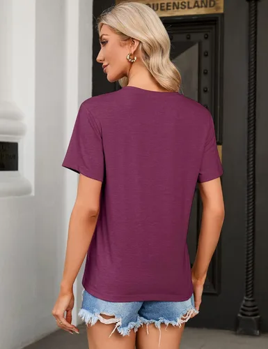 Miniatura 15 de Camiseta de manga corta con estampado de letras divertidas para niñas 2024