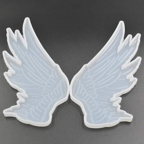 Miniatura 3 de 2 pares de moldes de alas de ángel, alas izquierda y derecha, moldes de silicona de fundición de resina epoxi, 1 par grande de 3.5 x 1.8 pulgadas