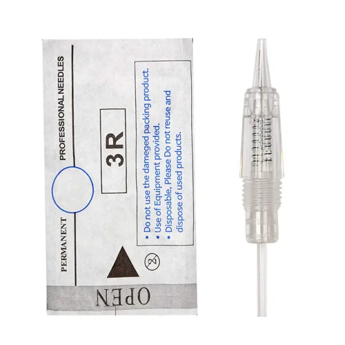 Miniatura 4 de Cartuchos de aguja claros de maquillaje permanente 10PCS para máquina de tatuaje de cejas (5F)
