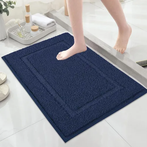 Miniatura 49 de SHACOS Alfombras de baño súper suaves y esponjosas de 24"x36" antideslizantes, lavables, alfombras de baño absorbentes, alfombras para suelo de Gris
