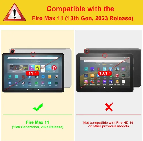 Miniatura 2 de Funda para Amazon Kindle Fire Max 11 (13ª generación, versión 2023) de 11 pulgadas, piel sintética, con soporte de mariposa en relieve, con lápiz