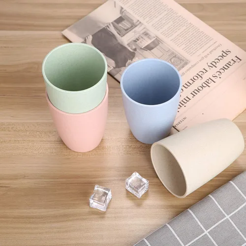 Miniatura 6 de Vaso reutilizable de paja de trigo (12 onzas), juego de vasos irrompibles para el hogar y al aire libre, vaso apto para lavavajillas, sin BPA