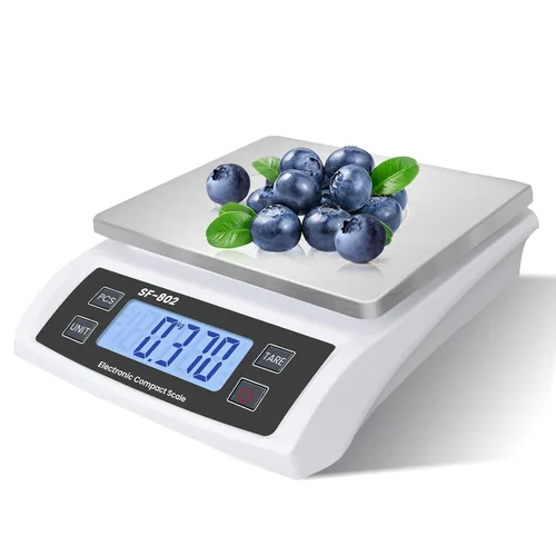 Gran báscula digital de cocina 30 kg/66 lb báscula de alimentos para hornear y cocinar báscula de pan de acero inoxidable con pantalla LCD escalas