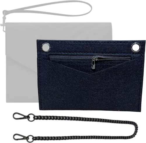 Miniatura 9 de Conversion Kit compatible with Monogram Clutch, Insert with 120cm - 47" inches Premium Gold Chain, Wristlet Insert Wallet on Chain (Lime)